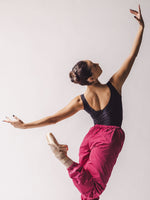Sarah leotard- Black v-neck with tank top back high leg cut, By worldwide Ballet, back view