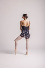 The Kate Ballet Skirt, wrap floral skirt -Dark Blue With Colorful Small Floral Print Fabric 
