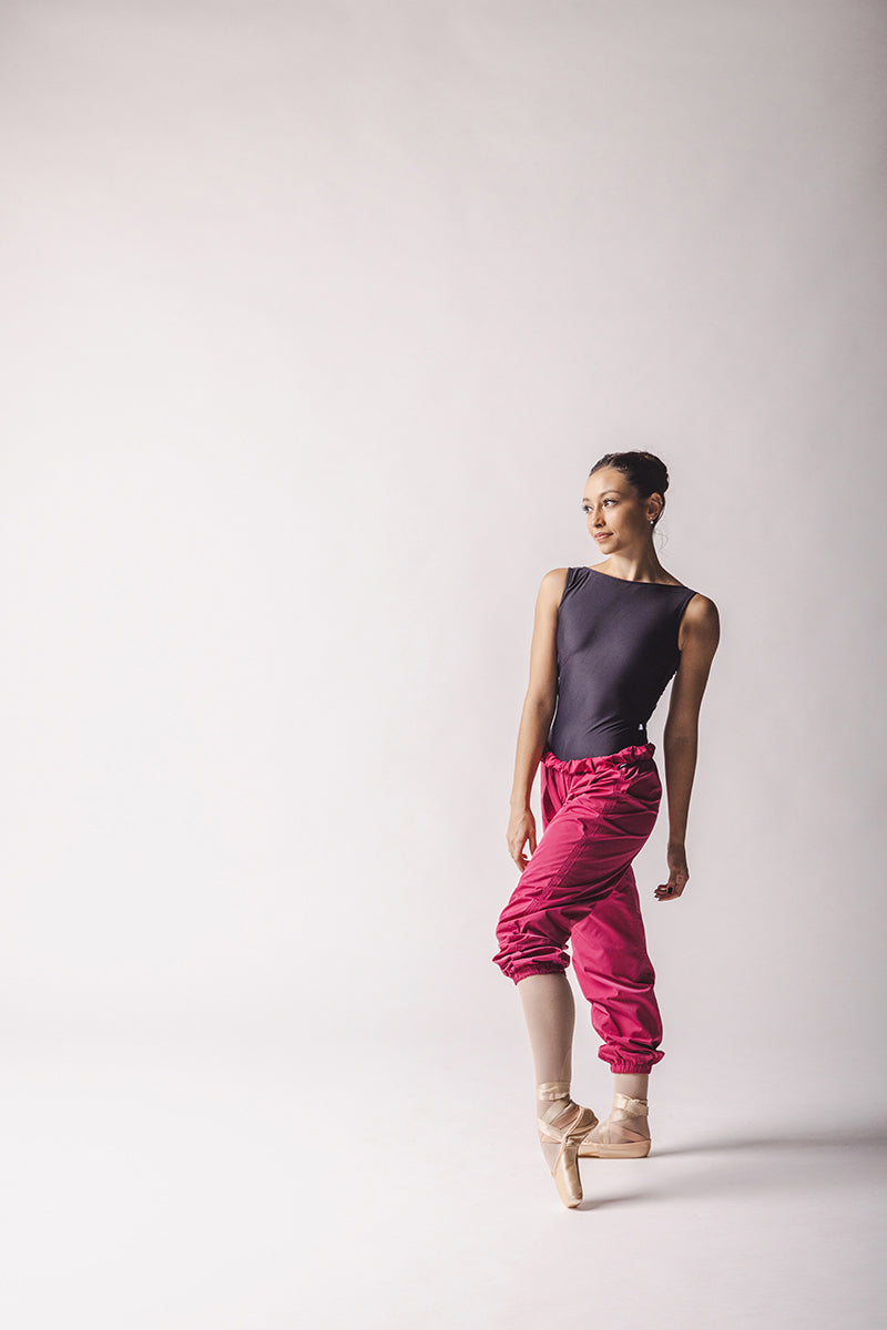 Trashbag Pants, perfect warm up pants,Color :RichFuchsia, By WorldWide Ballet